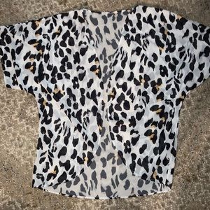 Shear leopard print kimono.